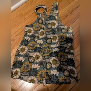 Kate Quinn Patch Pocket Overall Honey Mustard Flower Doodles